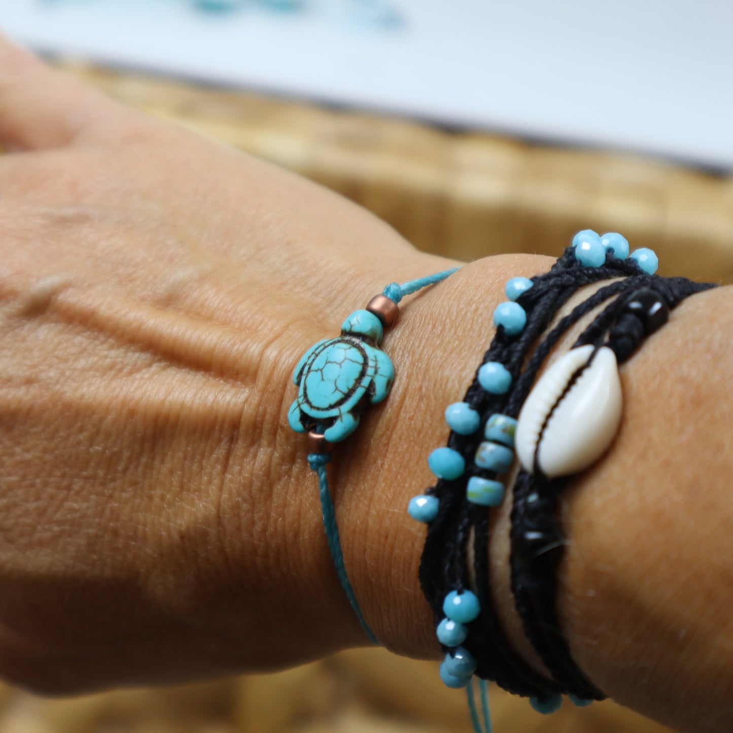 Howlite Sea Turtle Bracelet